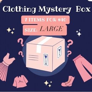 CLOTHING MYSTERY BOX OF SEVEN ITEMS (SIZE LARGE)